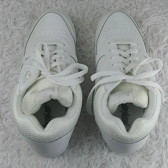 Penny Lane White Faux Leather Mesh Upper  Almond Toe Lace Up Low Top Sneaker - Picture 5 of 13